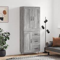 Berkfield Home Highboard Grey Sonoma 69.5x34x180 cm Engineered Wood