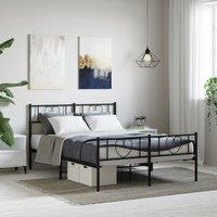 Berkfield Home Metal Bed Frame with Headboard & Footboard Black 160x200 cm