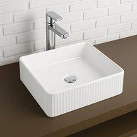 Bathroom Kingdom Flauto Square Counter Top Basin 405mm in White