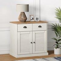Berkfield Home Sideboard with Drawers VIGO 78x40x75 cm White Solid Wood Pine | Size: 78 x 40 x 75 cm