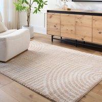 Livabliss Fossay Shag-Washable Beige Brown Green Grey Modern High Pile Rug | Size: 120 cm x 170 cm