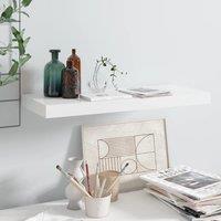 Berkfield Home Floating Wall Shelf High Gloss White 60x23.5x3.8 cm MDF