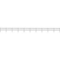 Berkfield Home Garden Fence with Hoop Top Steel 17x0.8 m Black