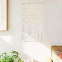 Berkfield Home Macrame Wall Hanger 40x80 cm Cotton in Cream