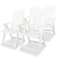 Berkfield Home Reclining Garden Chairs 4 pcs Plastic White