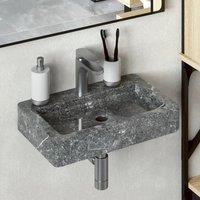 Berkfield Home Sink Grey 38x24x6.5 cm Marble