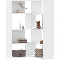 Berkfield Home Corner Bookcase 4-Tier White 85x85x140 cm Engineered Wood | Size: 85 x 85 x 140 cm