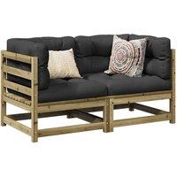 Berkfield Home 2 Piece Garden Sofa Set Impregnated Wood Pine in Brown