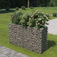Berkfield Home Gabion Raised Bed Galvanised Steel 180x50x100 cm in Silver | Size: 180 x 50 x 100 cm