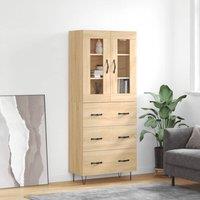 Berkfield Home Highboard Sonoma Oak 69.5x34x180 cm Engineered Wood in Brown