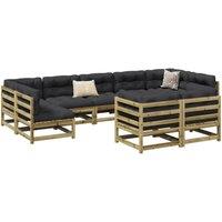 Berkfield Home 9 Piece Garden Sofa Set Impregnated Wood Pine in Brown