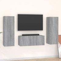 Berkfield Home 3 Piece TV Cabinet Set Grey Sonoma Engineered Wood