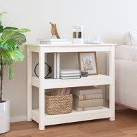Berkfield Home Console Table White 80x40x74 cm Solid Wood Pine | Size: 80 x 40 x 74 cm
