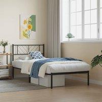 Berkfield Home Metal Bed Frame with Headboard Black 100x190 cm