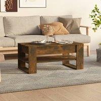Berkfield Home Coffee Table Smoked Oak 102x55x45 cm Engineered Wood in Brown | Size: 102 x 55 x 45 cm