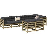 Berkfield Home 8 Piece Garden Sofa Set Impregnated Wood Pine in Brown