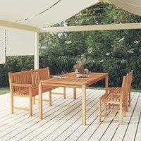 Berkfield Home 4 Piece Garden Dining Set Solid Wood Teak in Brown