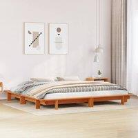Berkfield Home Bed Frame without Mattress Wax Brown 180x200 cm Super King Solid Wood Pine