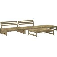 Berkfield Home 4 Piece Garden Lounge Set Impregnated Wood Pine in Brown