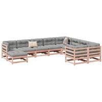 Berkfield Home 10 Piece Garden Sofa Set Solid WoodDouglas Fir in Brown