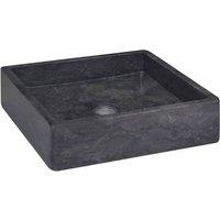 Berkfield Home Sink Black 40x40x10 cm Marble | Size: 40 x 40 x 10 cm