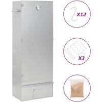 Berkfield Home BBQ Oven Smoker with Wood Chips 44.5x29x110 cm Galvanised steel in Silver