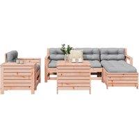 Berkfield Home 7 Piece Garden Sofa Set Solid Wood Douglas Fir in Brown