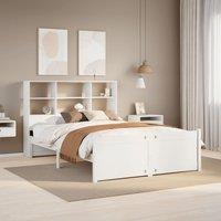 Berkfield Home Bookcase Bed without Mattress White 140x190cm Solid Wood Pine | Size: 140x190 cm