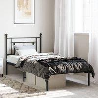 Berkfield Home Metal Bed Frame with Headboard Black 90x200 cm