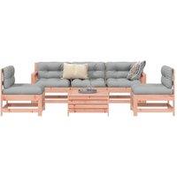 Berkfield Home 6 Piece Garden Sofa Set Solid Wood Douglas Fir in Brown