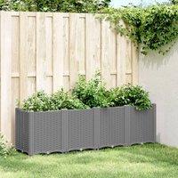 Berkfield Home Garden Planter Light Grey 160x40x53 cm PP | Size: 160 x 40 x 53 cm