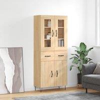 Berkfield Home Highboard Sonoma Oak 69.5x34x180 cm Engineered Wood in Brown