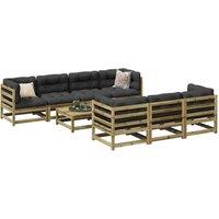 Berkfield Home 8 Piece Garden Sofa Set Impregnated Wood Pine in Brown