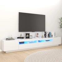 Berkfield Home TV Cabinet with LED Lights White 260x35x40 cm | Size: 260 x 35 x 40 cm