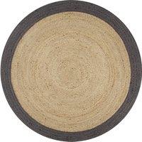 Berkfield Home Handmade Rug Jute with Dark Grey Border 120 cm | Size: 100 cm diameter