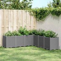 Berkfield Home Garden Planter Light Grey 160x160x53 cm PP | Size: 160 x 160 x 53 cm