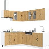Berkfield Home 11 Piece Kitchen Cabinet Set Kalmar Artisan Oak Engineered Wood in Brown