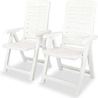 Berkfield Home Reclining Garden Chairs 2 pcs Plastic White