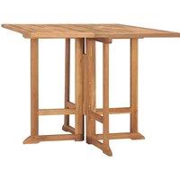 Berkfield Home Folding Garden Dining Table 90x90x75 cm Solid Teak Wood in Brown | Size: 90 x 90 x 75 cm