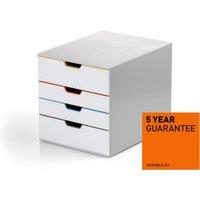 Durable Varicolor Mix Desktop Organiser 4 Drawer Colour Coded Storage - A4+ | Size: Medium