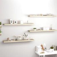 Berkfield Home Floating Wall Shelves 4 pcs Oak 120x23.5x3.8 cm MDF in Brown