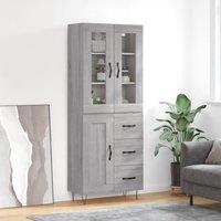 Berkfield Home Highboard Grey Sonoma 69.5x34x180 cm Engineered Wood