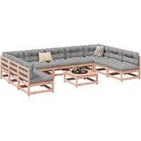 Berkfield Home 10 Piece Garden Sofa Set Solid WoodDouglas Fir in Brown