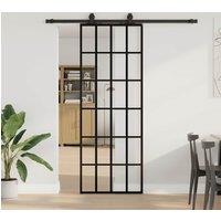 Berkfield Home Sliding Door with Hardware Set Black 76x205 cm ESG Glass