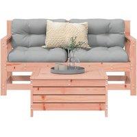 Berkfield Home 3 Piece Garden Sofa Set Solid Wood Douglas Fir in Brown