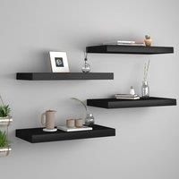 Berkfield Home Floating Wall Shelves 4 pcs Black 50x23x3.8 cm MDF