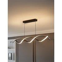 ValueLights Infinity Matte Black Double Twist Integrated LED Ceiling Pendant Light