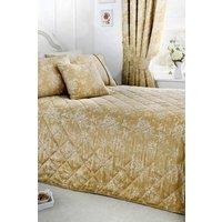 Dreams & Drapes 'Jasmine' Elegant Floral Jacquard Quilted Bedspread in Beige