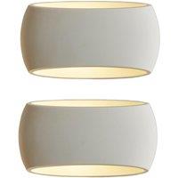 Harper Living 2X Wall Sconce Lamp with White Oval Ceramic Shade, Wall Mounted Light