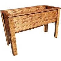 Samuel Alexander Hand Made Rustic Wooden Raised Garden Trough/Flower Bed Planter in Brown